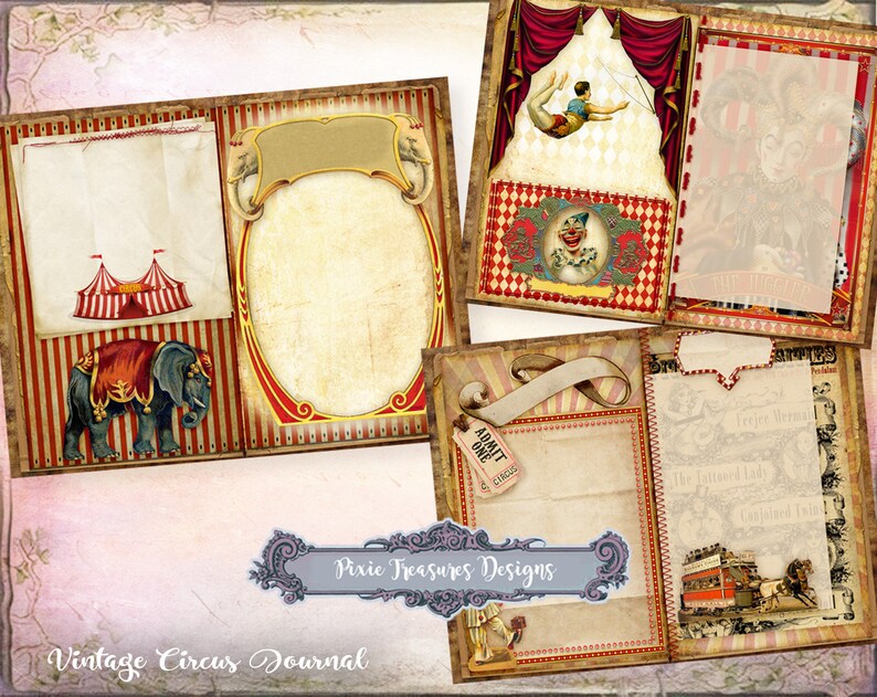 Vintage Circus Printable Junk Journal - Etsy UK