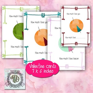 Afdrukbaar Hoeveel ik van je hou Valentijnsdag kaart ontwerpen