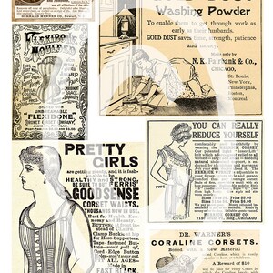 3 Printable Sheets Vintage Advertisements - Etsy