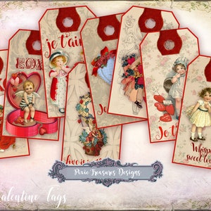 8 etiquetas vintage para el día de San Valentín