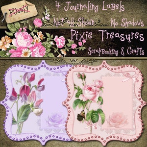 4 Printable Pretty Floral Journaling Labels