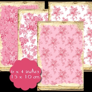 10 Stampabili Shabby Pink Sfondo Tags