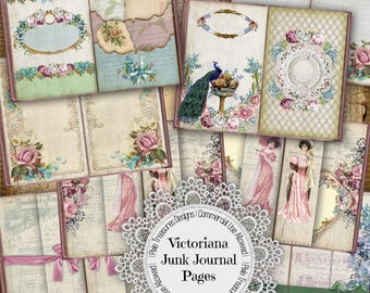 Victorian Junk Journal Pages Digital Paper Files