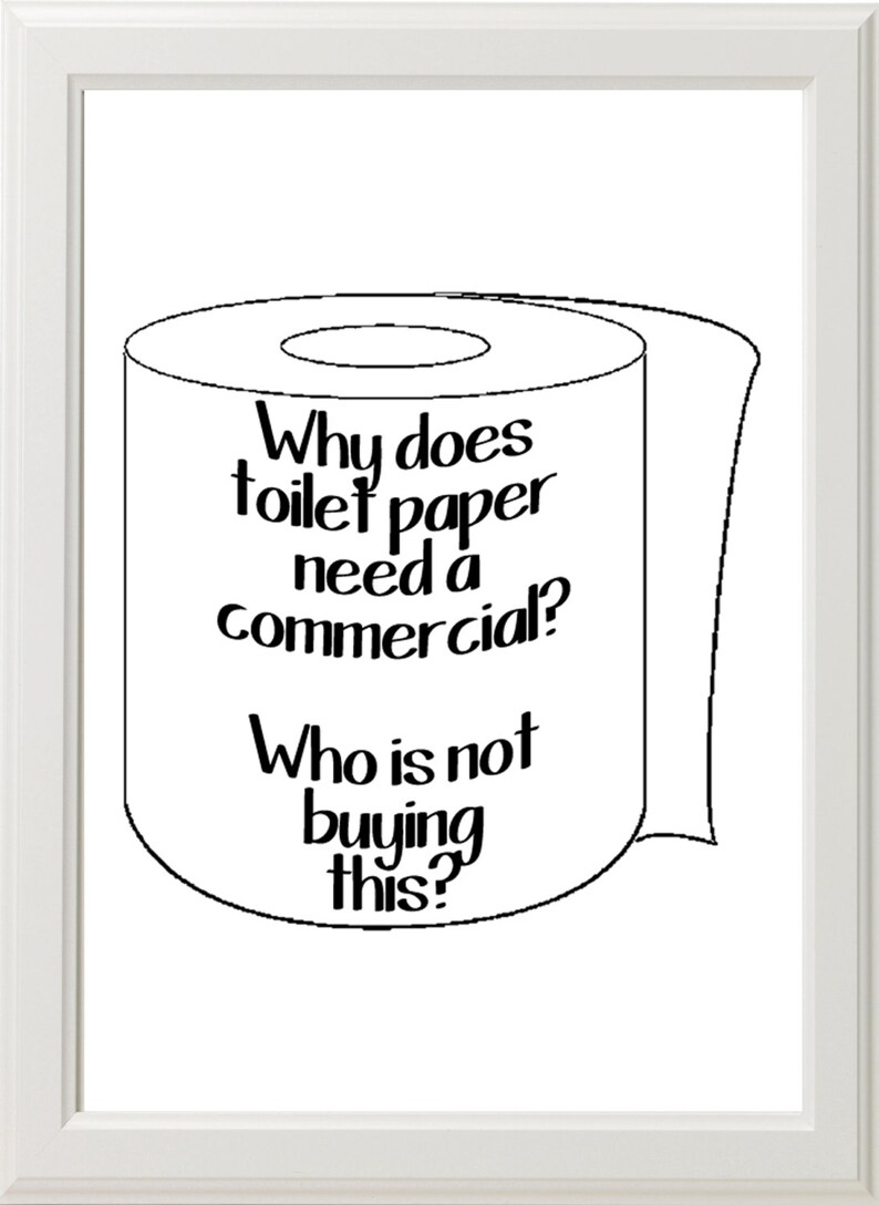 Toilet Paper Humor Digital Art Printable Etsy