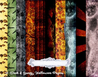 10 Papers Halloween Dark & Grungy Halloween Papers