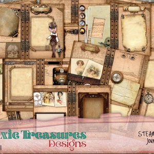 Junk Journal Kit STEAMPUNK Printable Junk Journal Kit