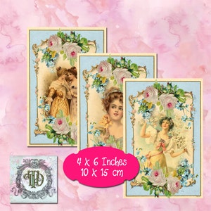 8 Printable Vintage Lady Tags