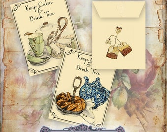 Keep Calm & Drink Tea Teabag Envelope Printables