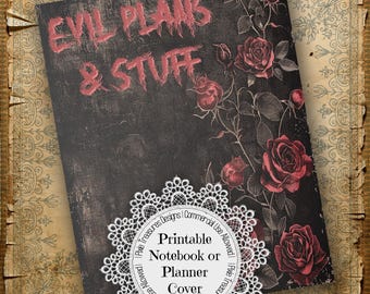 Evil Plans Fun Printable Notebook or Planner Cover