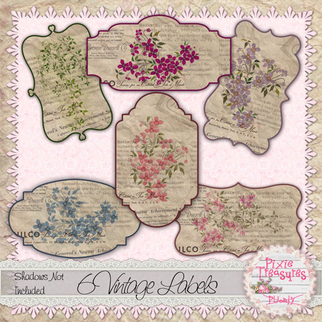 6 Printable Vintage Labels - Etsy