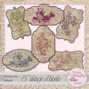 6 Printable Vintage labels
