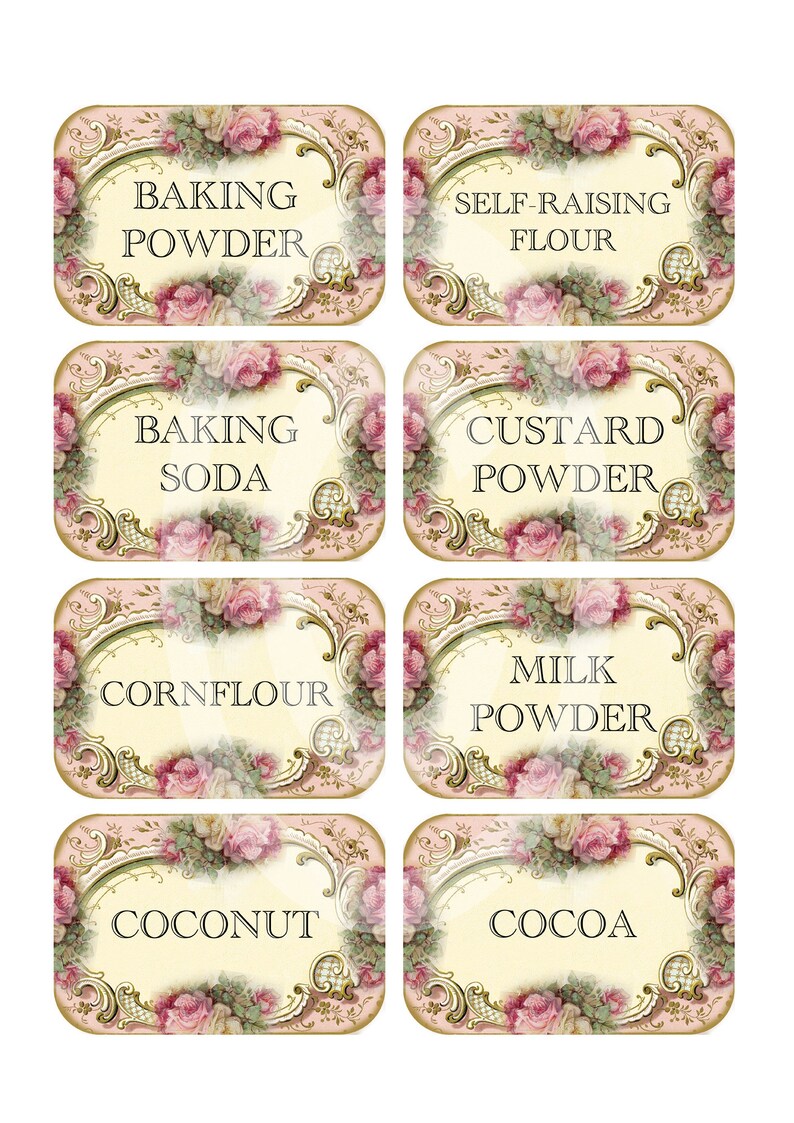 Vintage Pantry Labels | Etsy