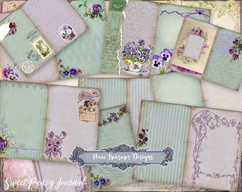 Printable Journal Lovers Sweet Pansy Journal Kit