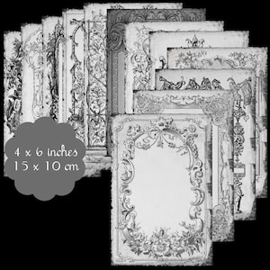 12 Printable Vintage Ornate Frame Tags