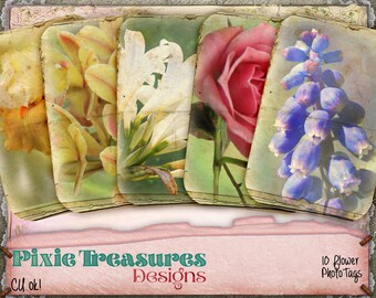 10 Tag Printable Flower Photo Tags