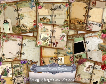 Printable Vintage Dog Lovers Junk Journal Kit