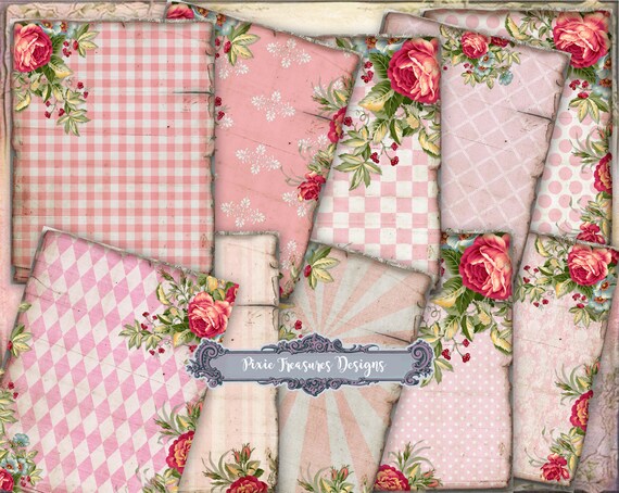 10 Printable Rose Pink Papers | Etsy