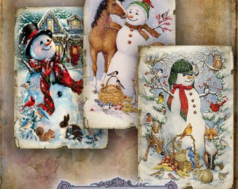 10 Printable Christmas Snowman Tags