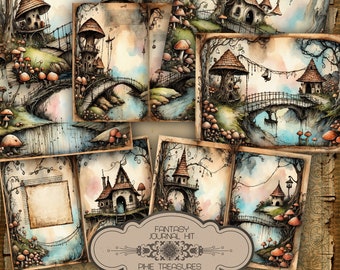 Fantasy Journal Kit, Journal Printable Kit Junk Journal or Scrapbooking