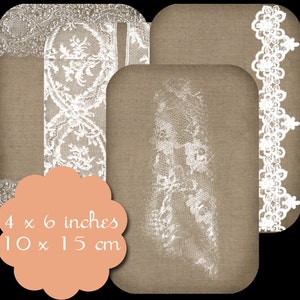 9 Printable Burlap & Lace Tags Set 1