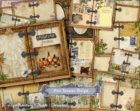 Journal Kit Printable Apothecary Junk Journal Kit Vintage