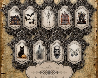 20 Tags & Gothic Halloween. (Made using AI)