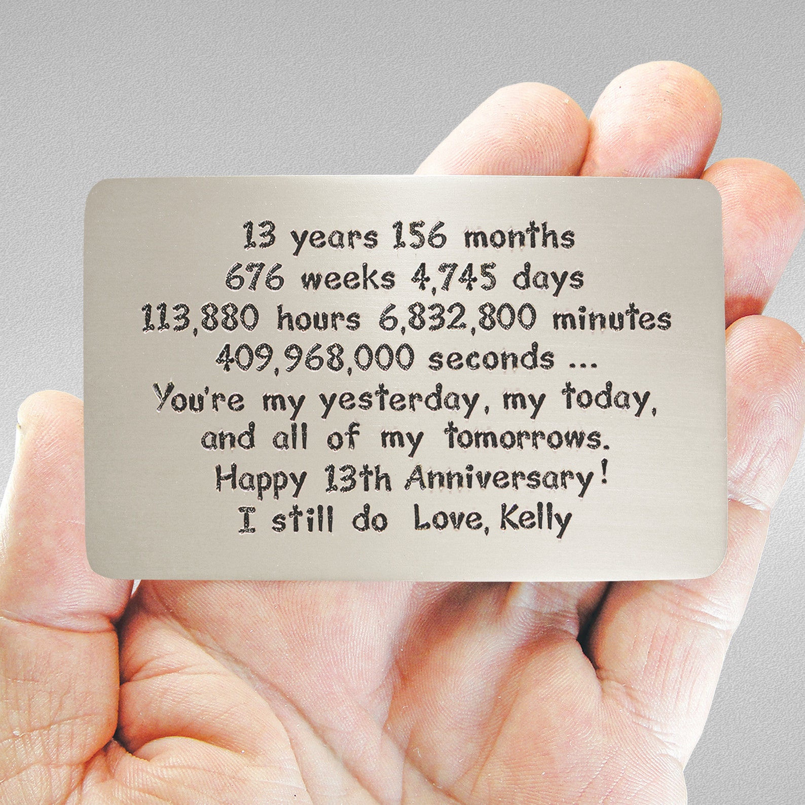 13th Anniversary gift for husband Personalized wedding Etsy