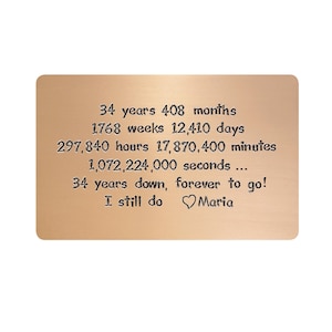 Regalo de 34 aniversario para esposo regalo de aniversario de bodas personalizado El amor es la respuesta