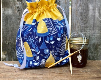 Honey Bee Garden Project Bag & Honeycomb Progress Keeper Set