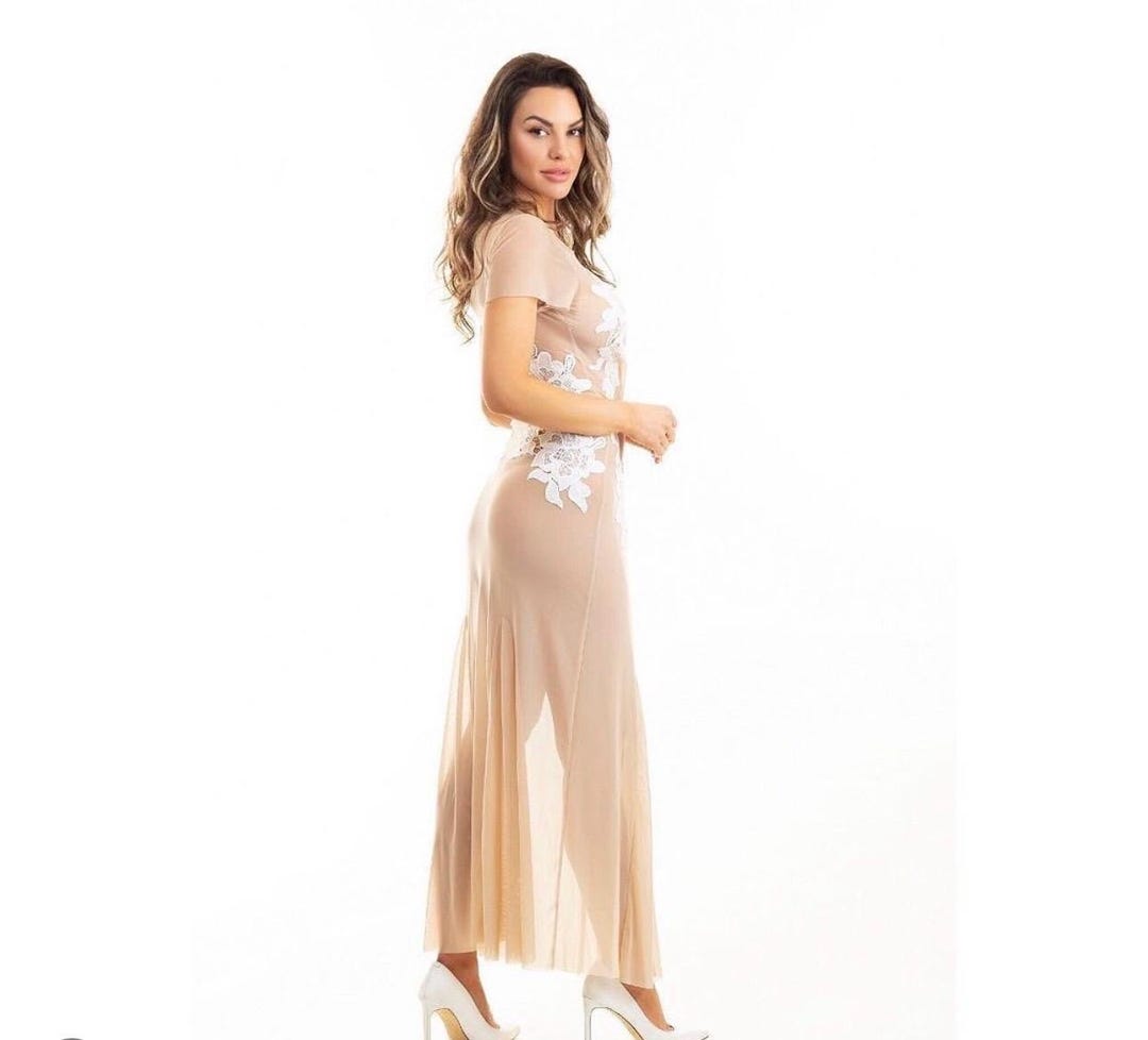 Sleeveless Layered Sheer Lace Skirt Dress