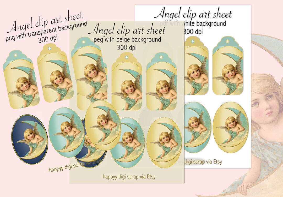 Christmas Ornament Tags - Instant Download - Christmas Angel Tags ...