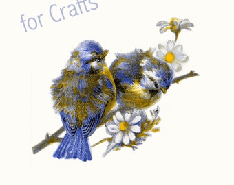 spring clip art - instant download - bird png - for crafts - spring - sapphire blue - commercial uses allowed - vintage - realistic birds