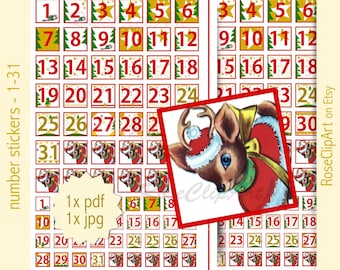 advent numbers 1 31 instant download printable advent etsy