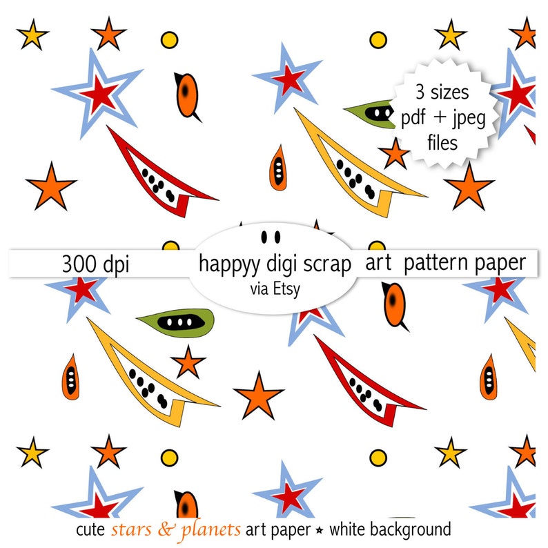 Sternschnuppen Papier zum Ausdrucken Sofort-Download bunt - Etsy.de