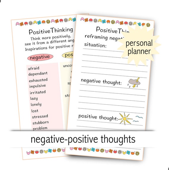 Positiv Denken ausdruckbares Tagebuch Instant Download - Etsy.de