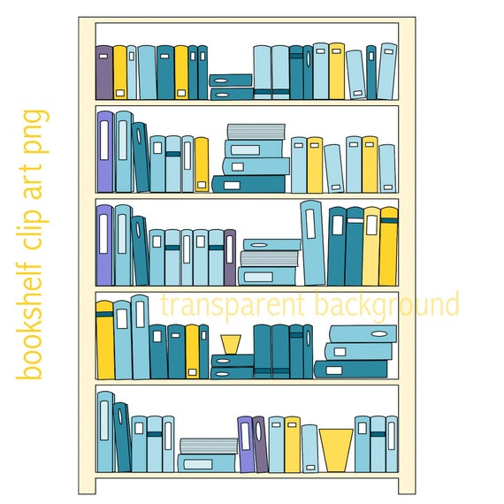 Bookshelf Clip Art Instant Download 2x Bookshelves Clipart Etsy