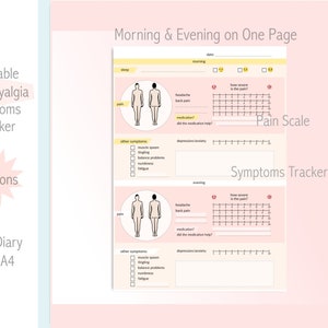 Fibromyalgia Diary Page A4 - Printable Symptoms Tracker - Instant ...
