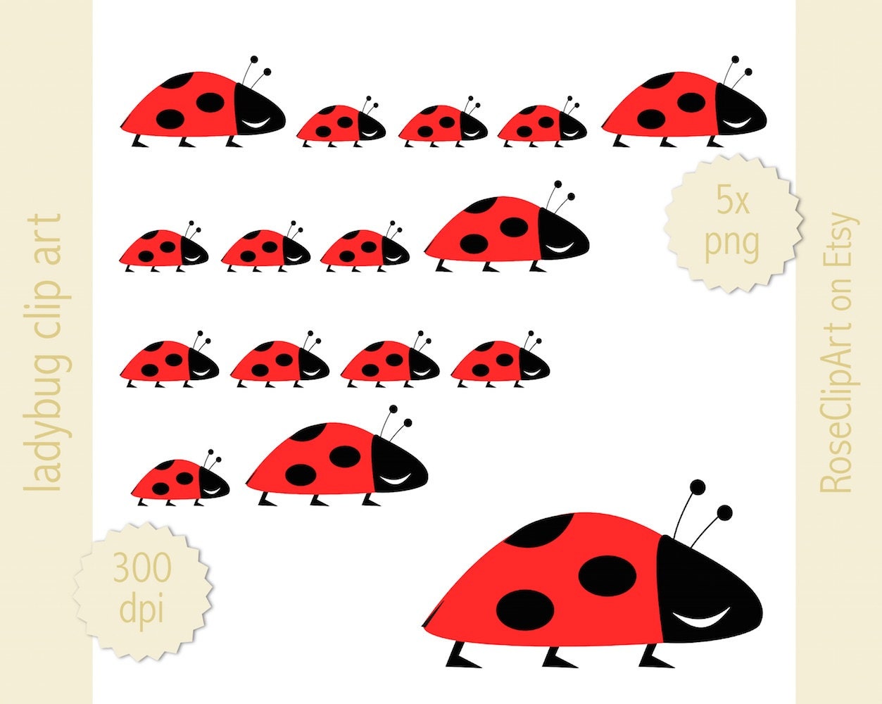 Marienkäfer Clipart Instant Download Glückkäfer Clip Art Digital