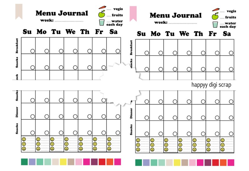 Diät Tagebuch Instant Download ausdruckbares Esstagebuch kommerzielle
