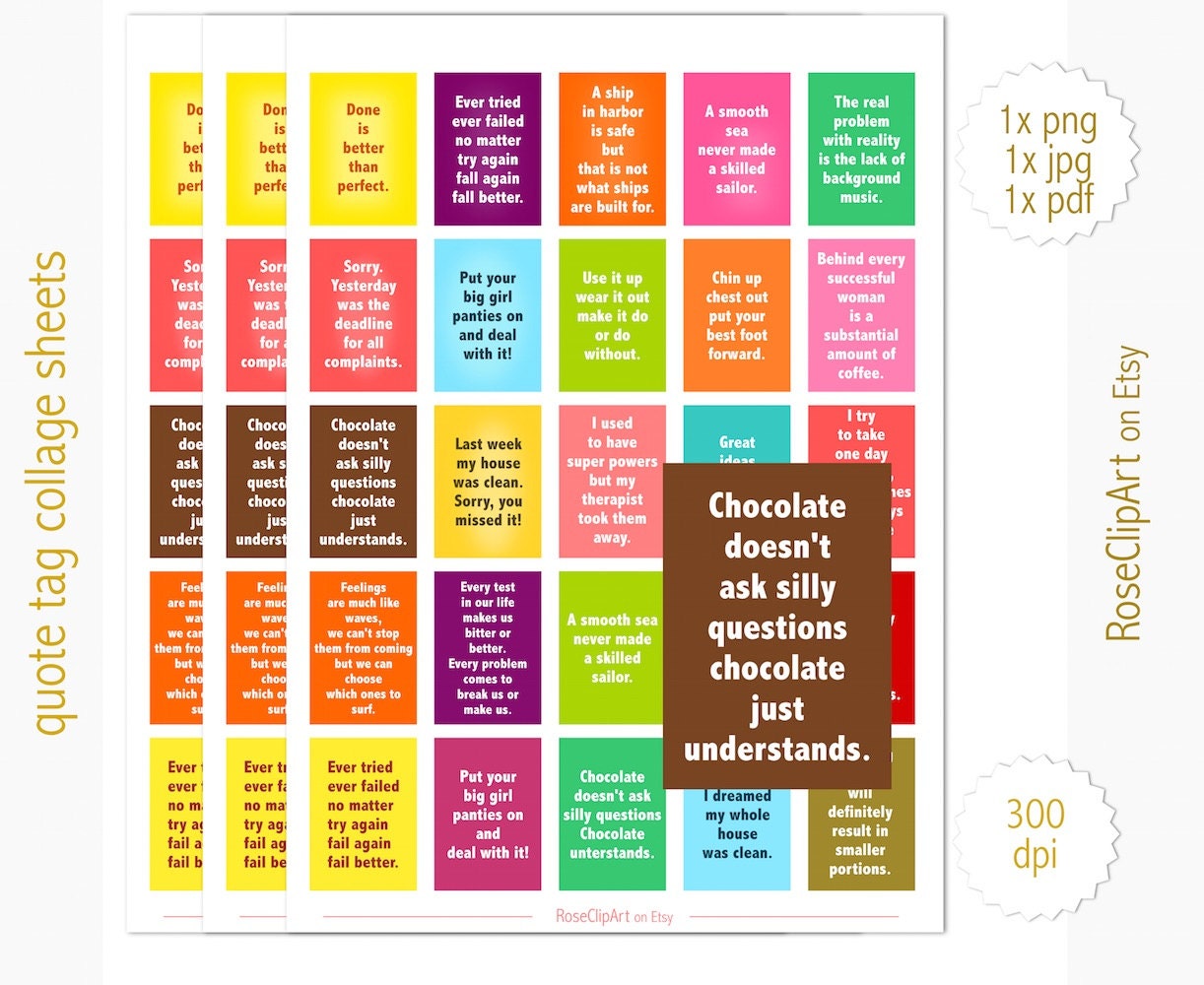 advent-calendar-treats-mini-quote-selection-collage-sheet-instant-download-commercial-use-allowed-printable-25-quotes-etsy
