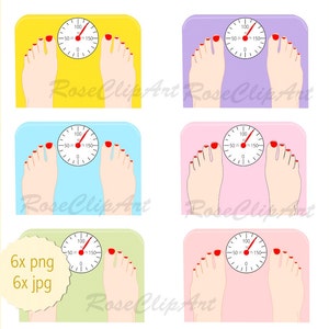 6x Waage Clipart - Instant Download - Diätwaage Clip Art png - kommerzielle Nutzung - Diät Clipart