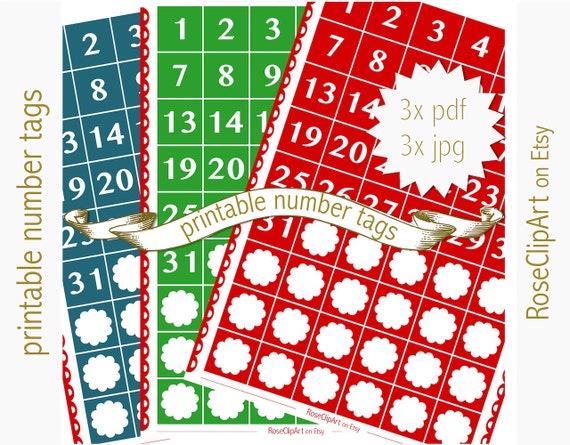 printable advent numbers instant download number stickers etsy