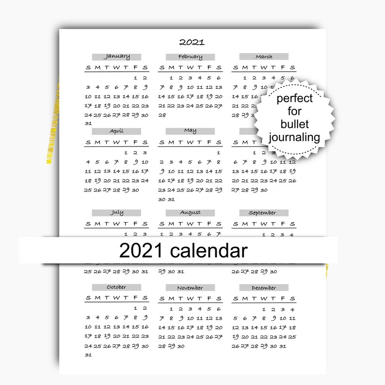 2021 mini calendar 2021 mini calendar