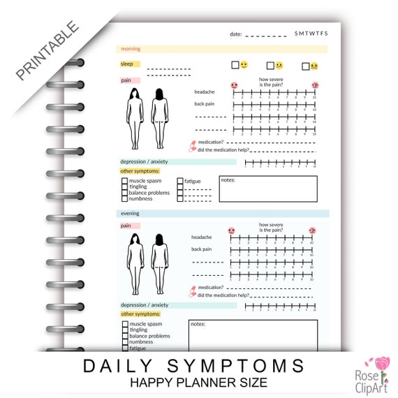 Ausdruckbares Schmerztagebuch Instant Download - Etsy.de