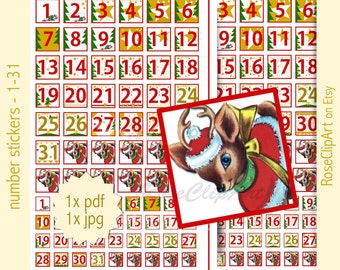 advent numbers 1 31 instant download printable advent etsy