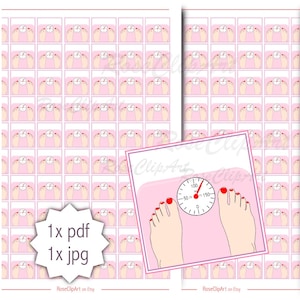 bathroom scale stickers - instant download - printable weighing scale stickers - health planner - commercial use allowed - workout wellness