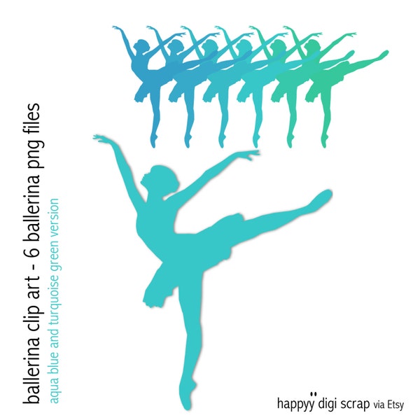 Ballet Clipart Bild - Sofort-Download - digital - Ballerina png - transparenter Hintergrund, Silhouette, kommerzieller Gebrauch erlaubt