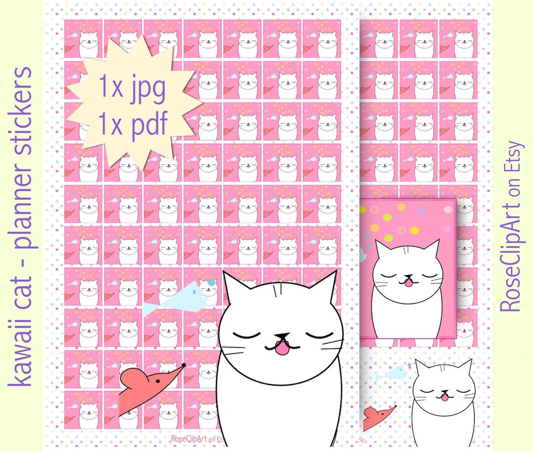 Kawaii Planner Stickers Instant Download Printable Kawaii - Etsy
