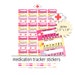 weekly medication tracker - instant download - printable planner stickers - commercial uses allowed - medication + food supplements