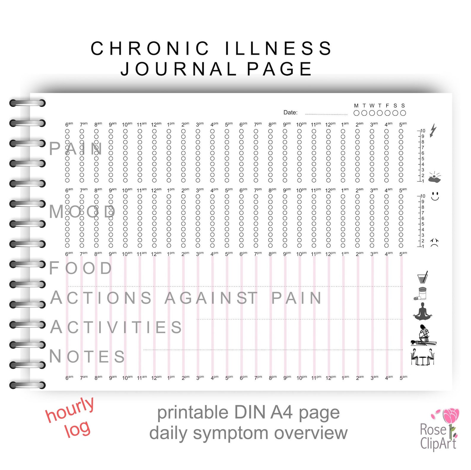 Printable Symptoms Journal Pages
